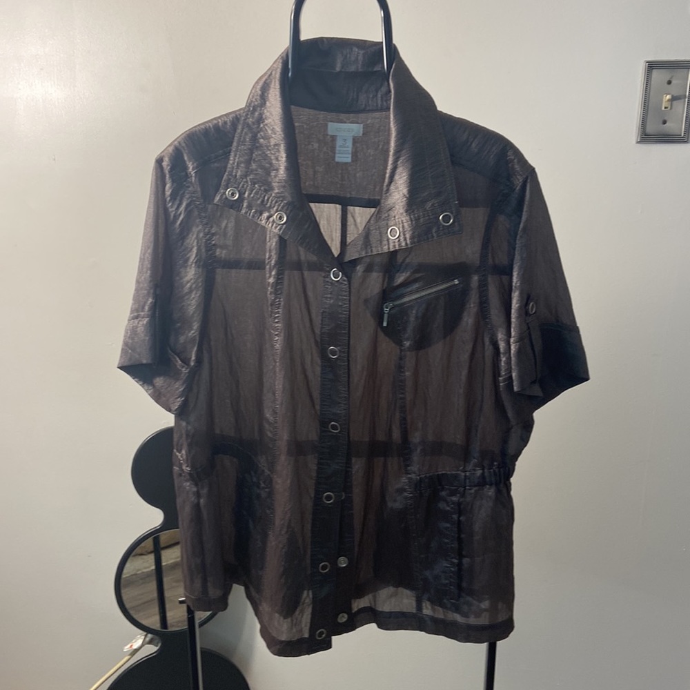 Chico’s Brown Metallic Jacket - image 4